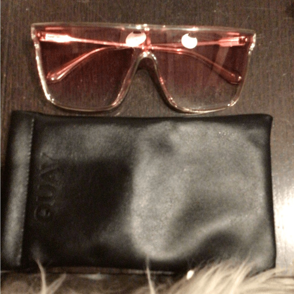 NEW! Quay Nightfall Adorned Pink Gradient Shield Sunglasses -1 TINY SCRATCH main image 9